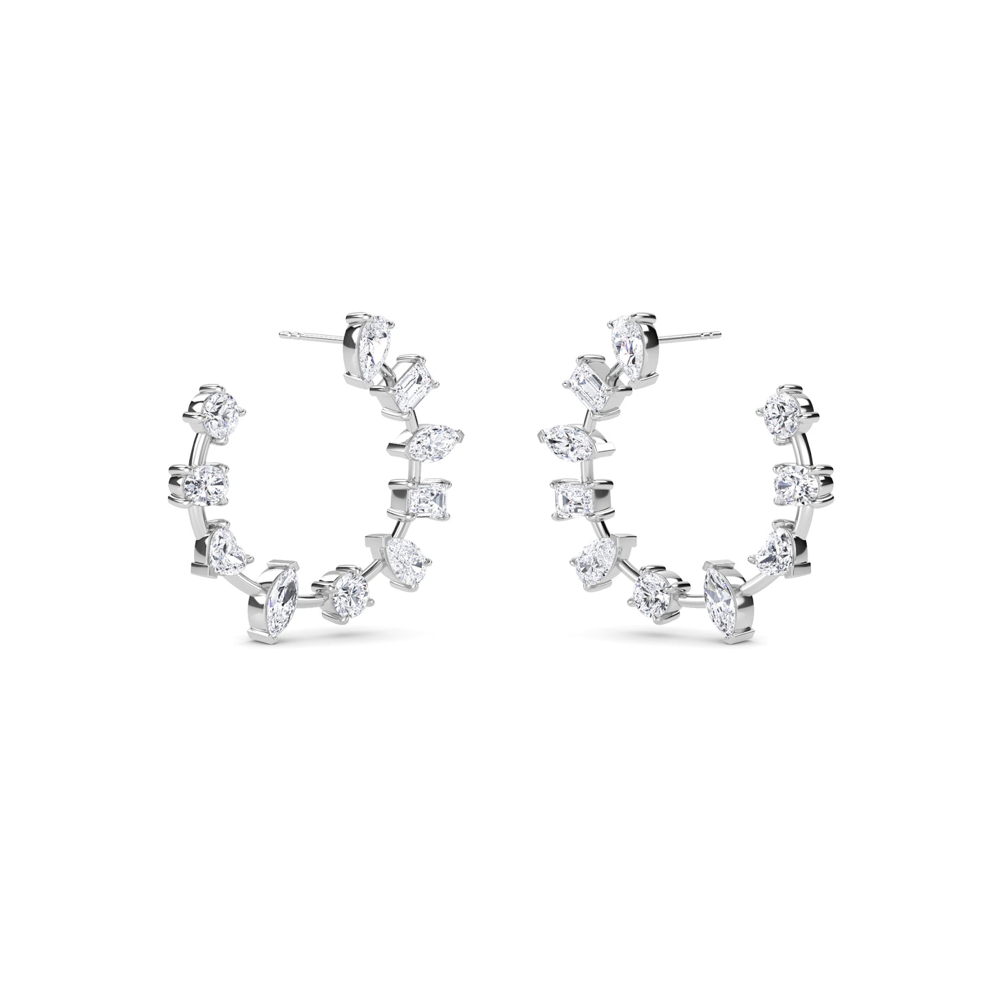 18 Kt Gold Lab Grown Diamond Hoop & Huggie Earrings