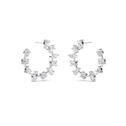 18 Kt Gold Lab Grown Diamond Hoop & Huggie Earrings