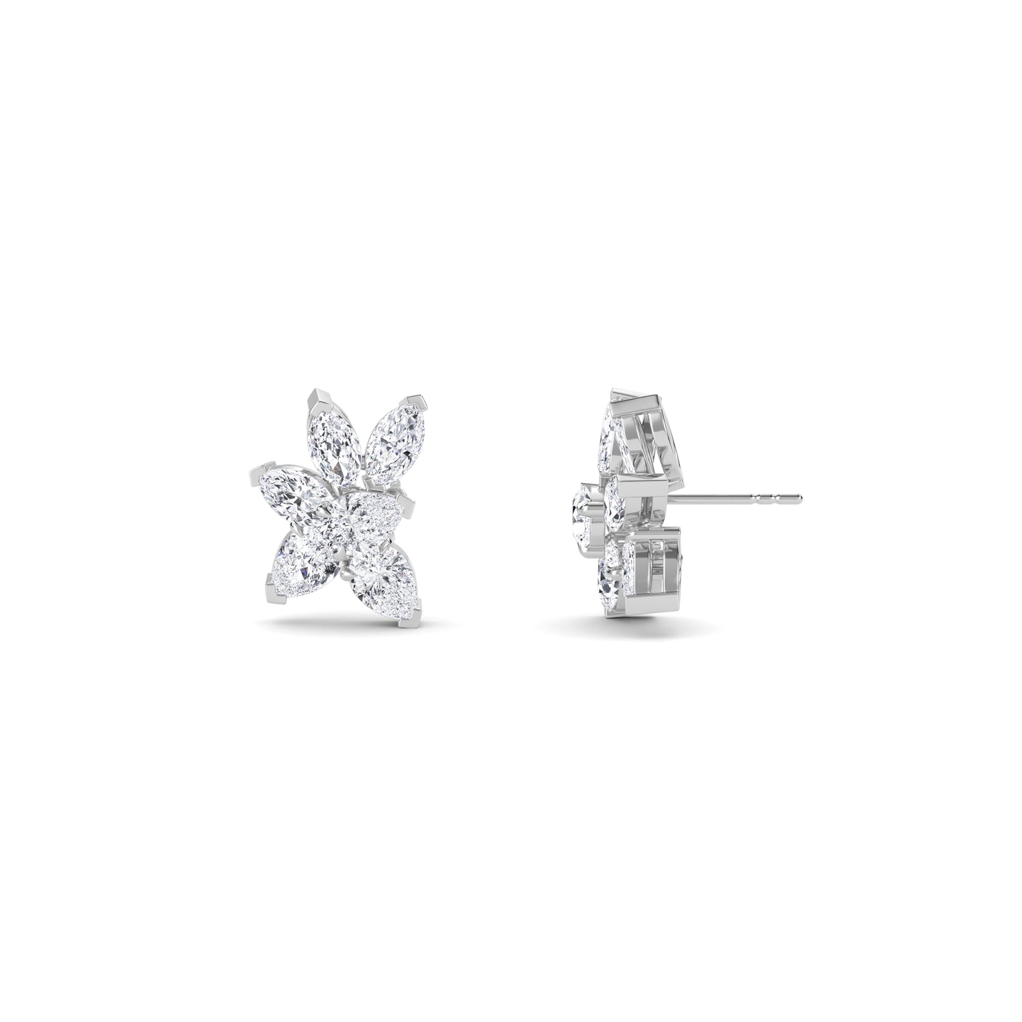 18 Kt Gold Lab Grown Diamond Stud Earrings