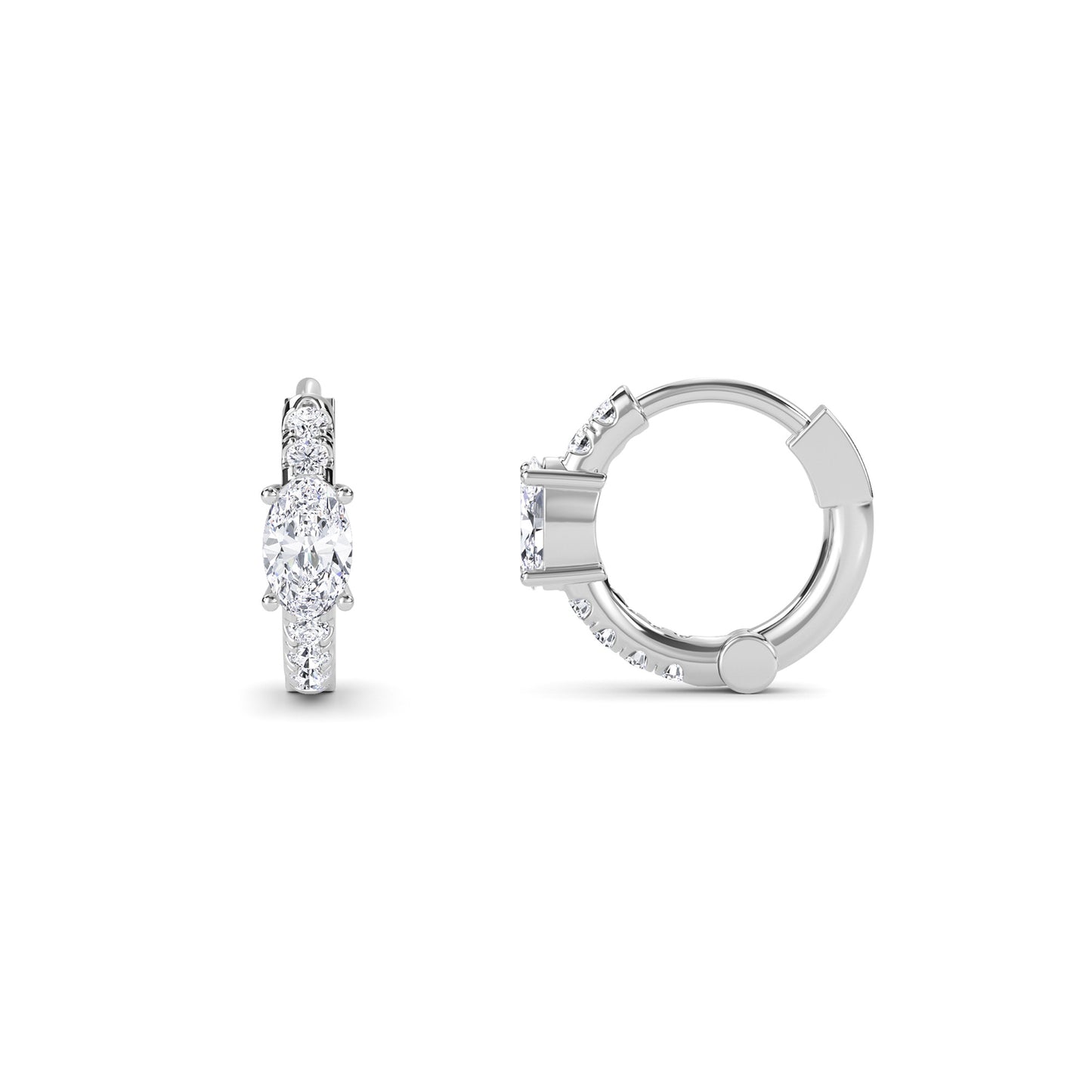 18 Kt Gold Lab Grown Diamond Hoop & Huggie Earrings