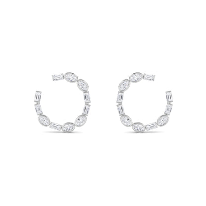 18 Kt Gold Lab Grown Diamond Hoop & Huggie Earrings