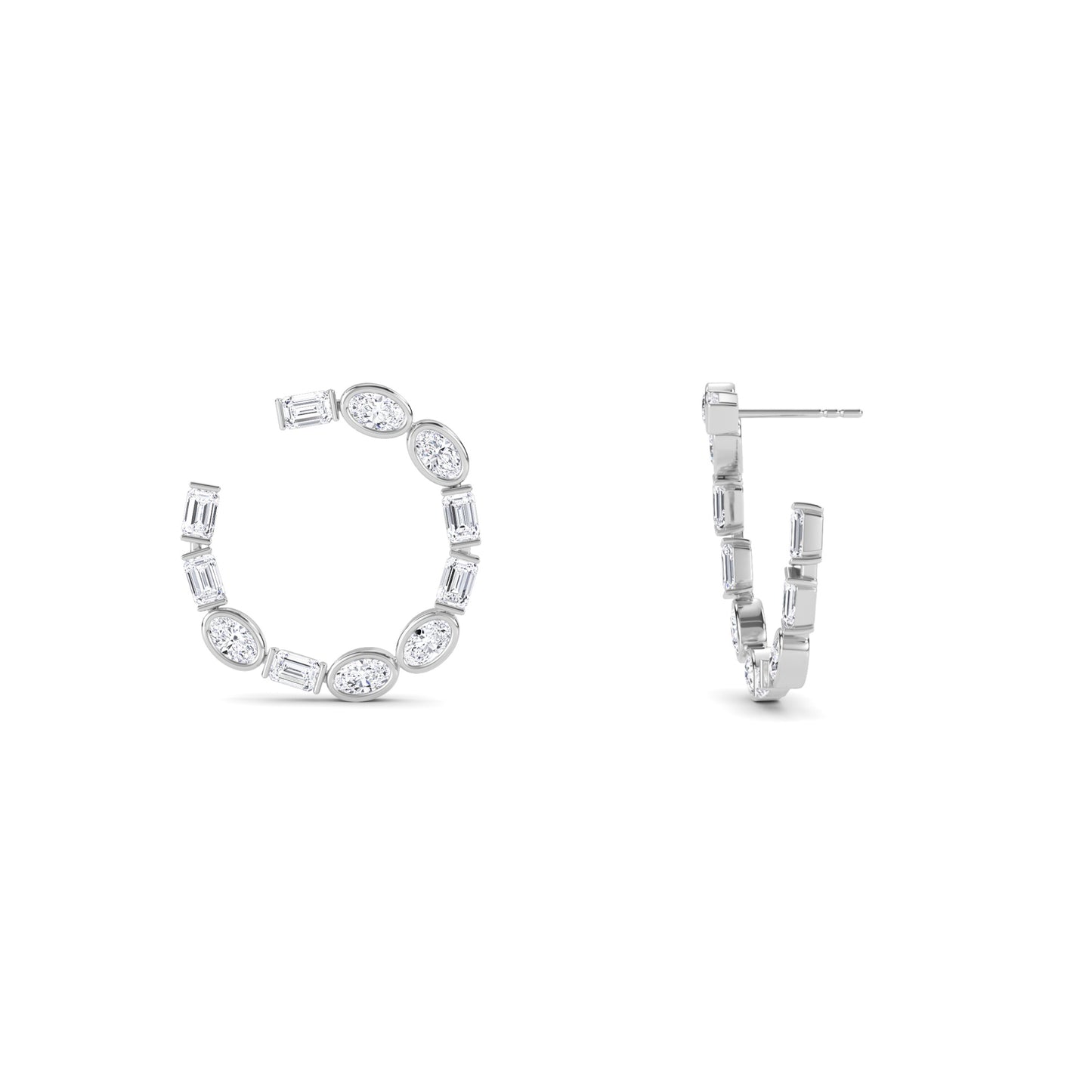 18 Kt Gold Lab Grown Diamond Hoop & Huggie Earrings