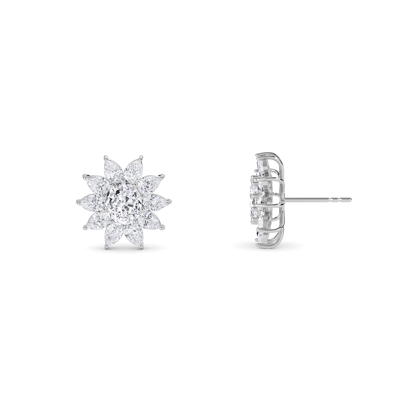 18 Kt Gold Lab Grown Diamond Stud Earrings