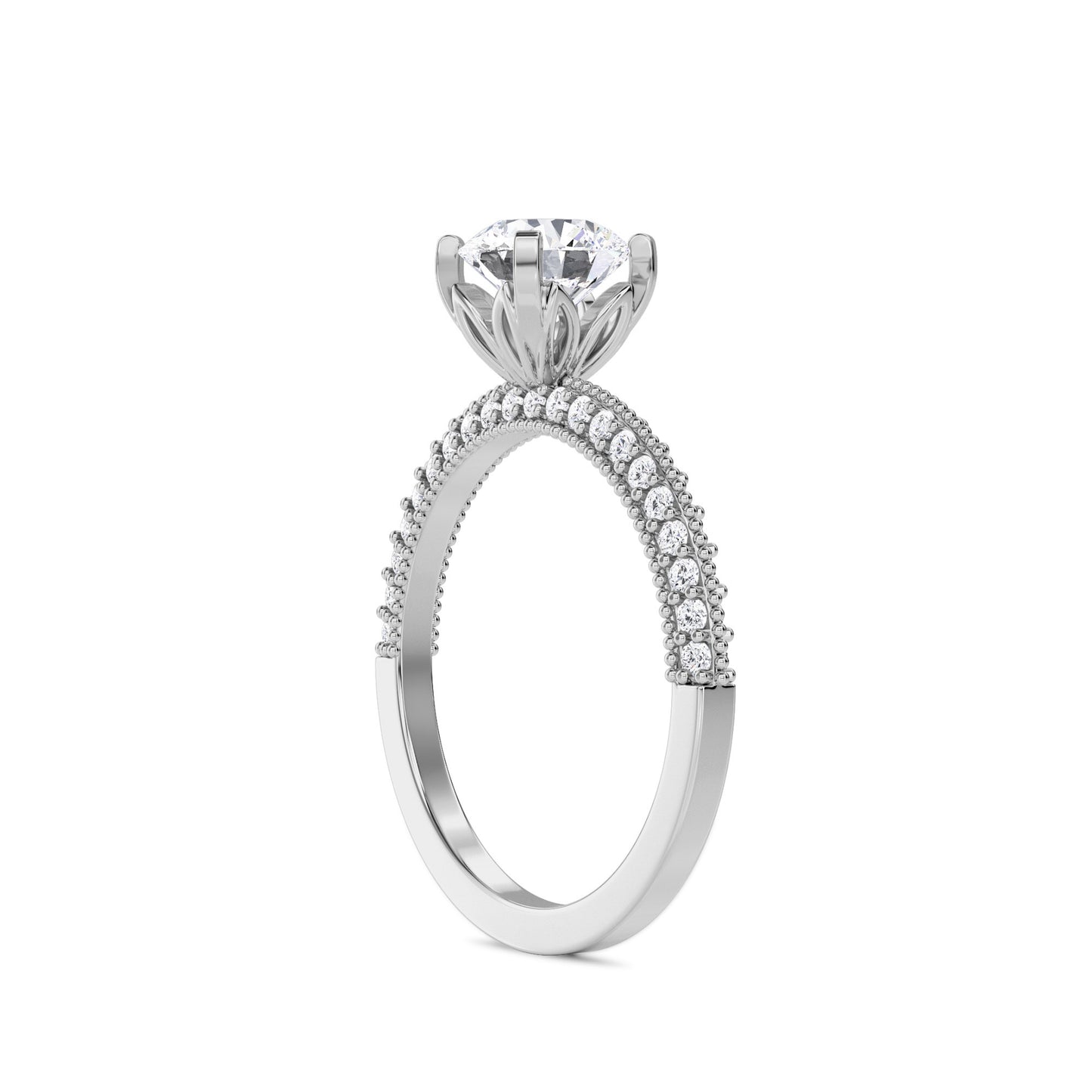 18 KT Gold Lab Grown Diamond Elegant Solitaire Ring for Women