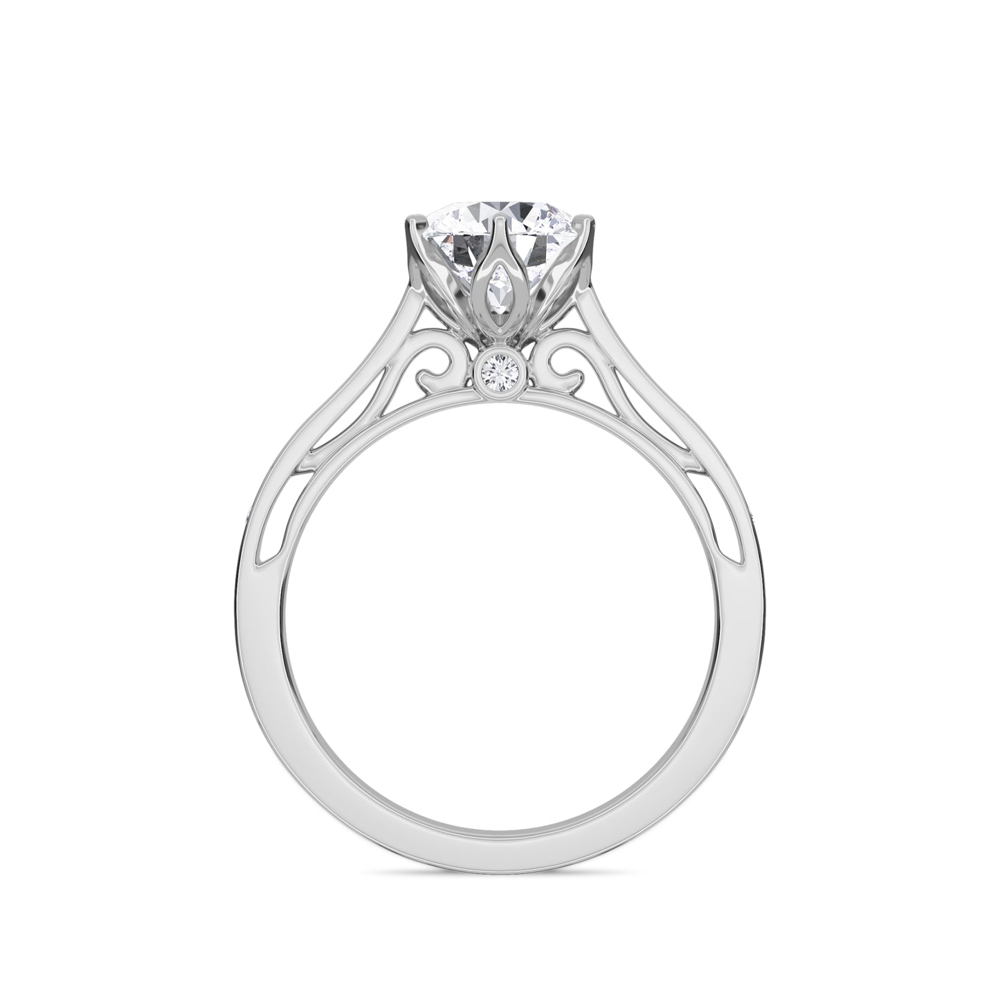 18 KT Gold Lab Grown Diamond Elegant Solitaire Ring for Women