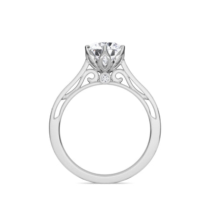 18 KT Gold Lab Grown Diamond Elegant Solitaire Ring for Women