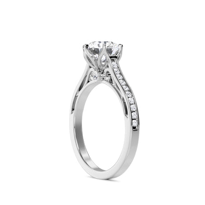 18 KT Gold Lab Grown Diamond Elegant Solitaire Ring for Women