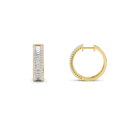 18 Kt Gold Lab Grown Diamond Hoop & Huggie Earrings