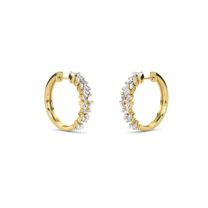 18 Kt Gold Lab Grown Diamond Hoop & Huggie Earrings