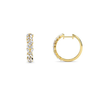 18 Kt Gold Lab Grown Diamond Hoop & Huggie Earrings