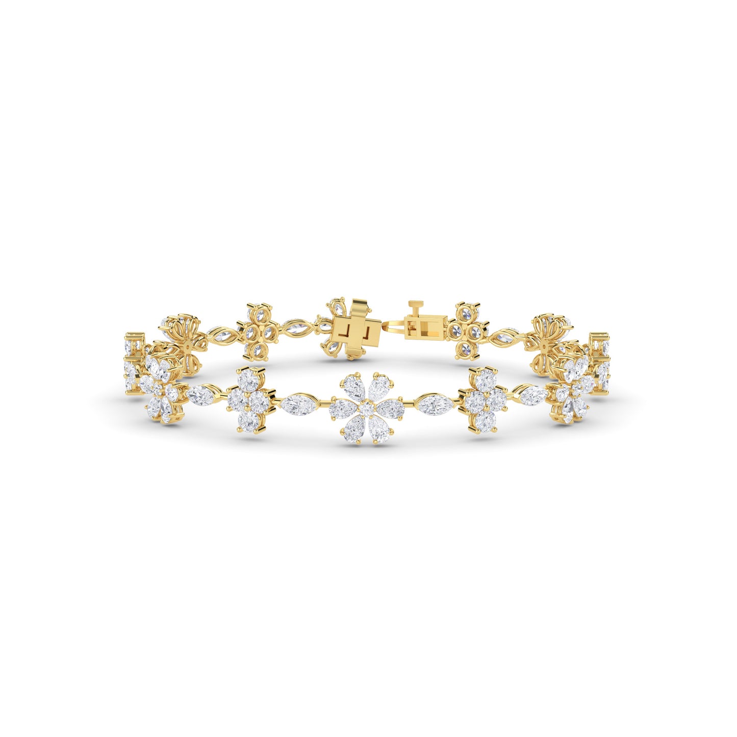 18 KT Gold Lab Grown Diamond Link Bracelets for Women