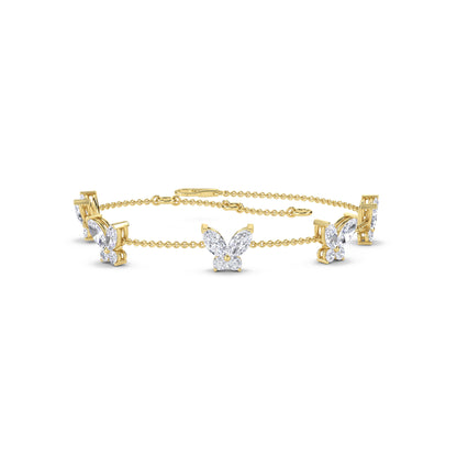 18 KT Gold Lab Grown Diamond Link Bracelets