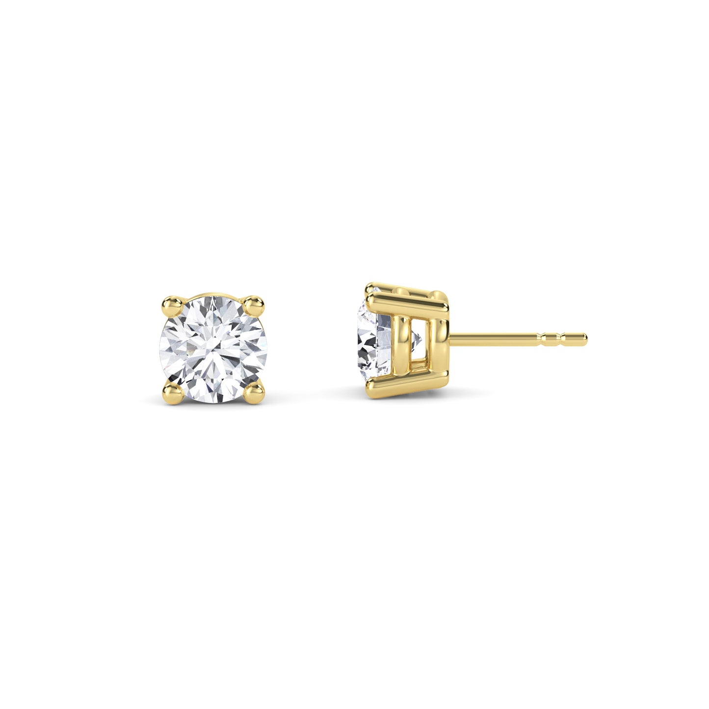 18 Kt Gold Lab Grown Diamond Stud Earrings