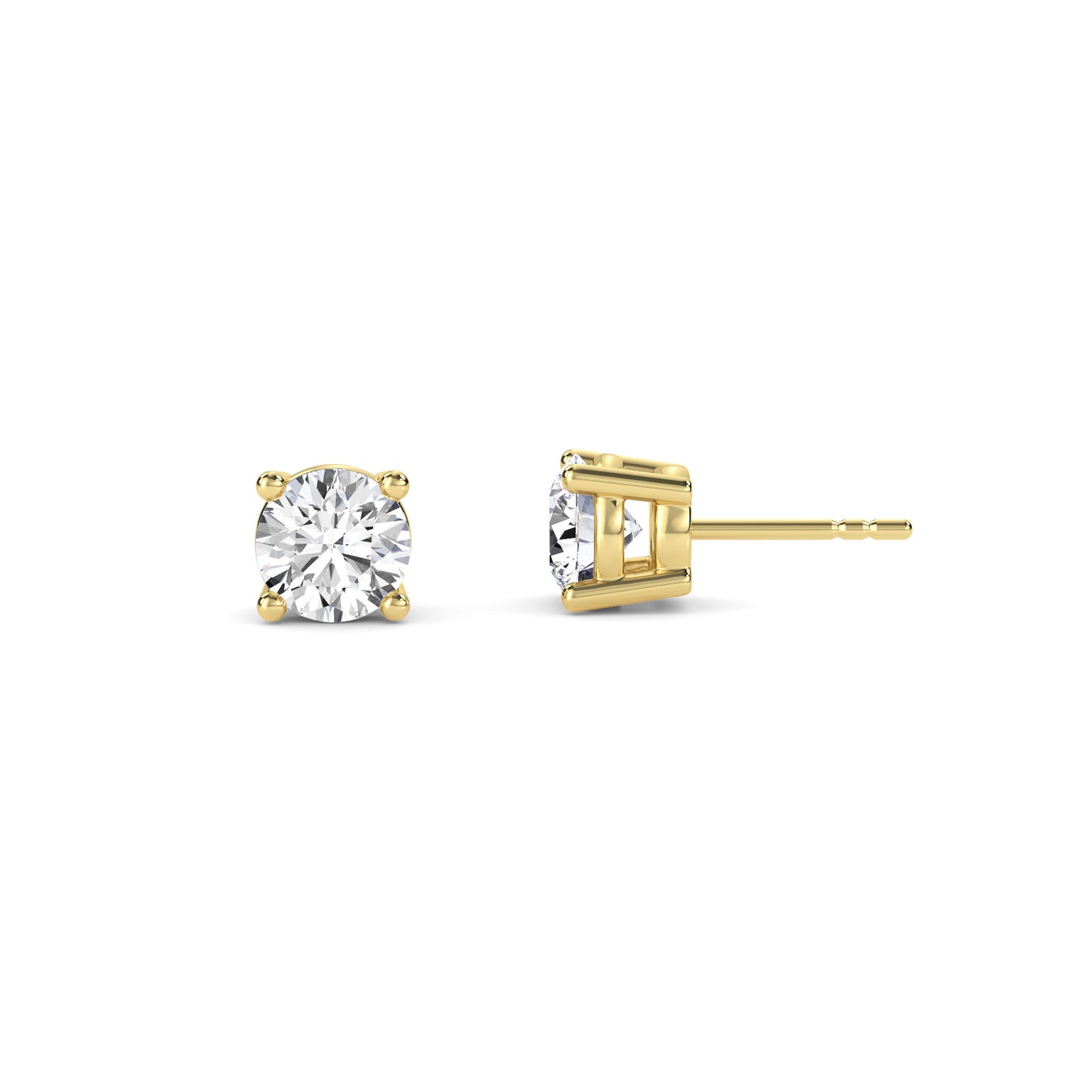 18 Kt Gold Lab Grown Diamond Stud Earrings