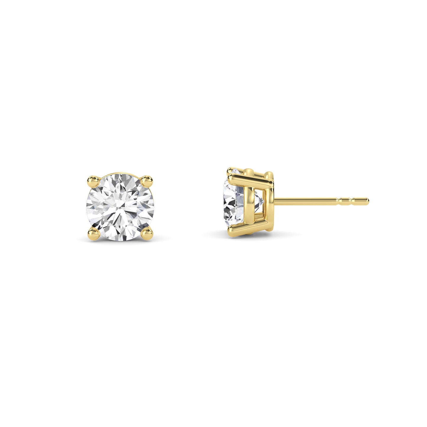 18 Kt Gold Lab Grown Diamond Stud Earrings