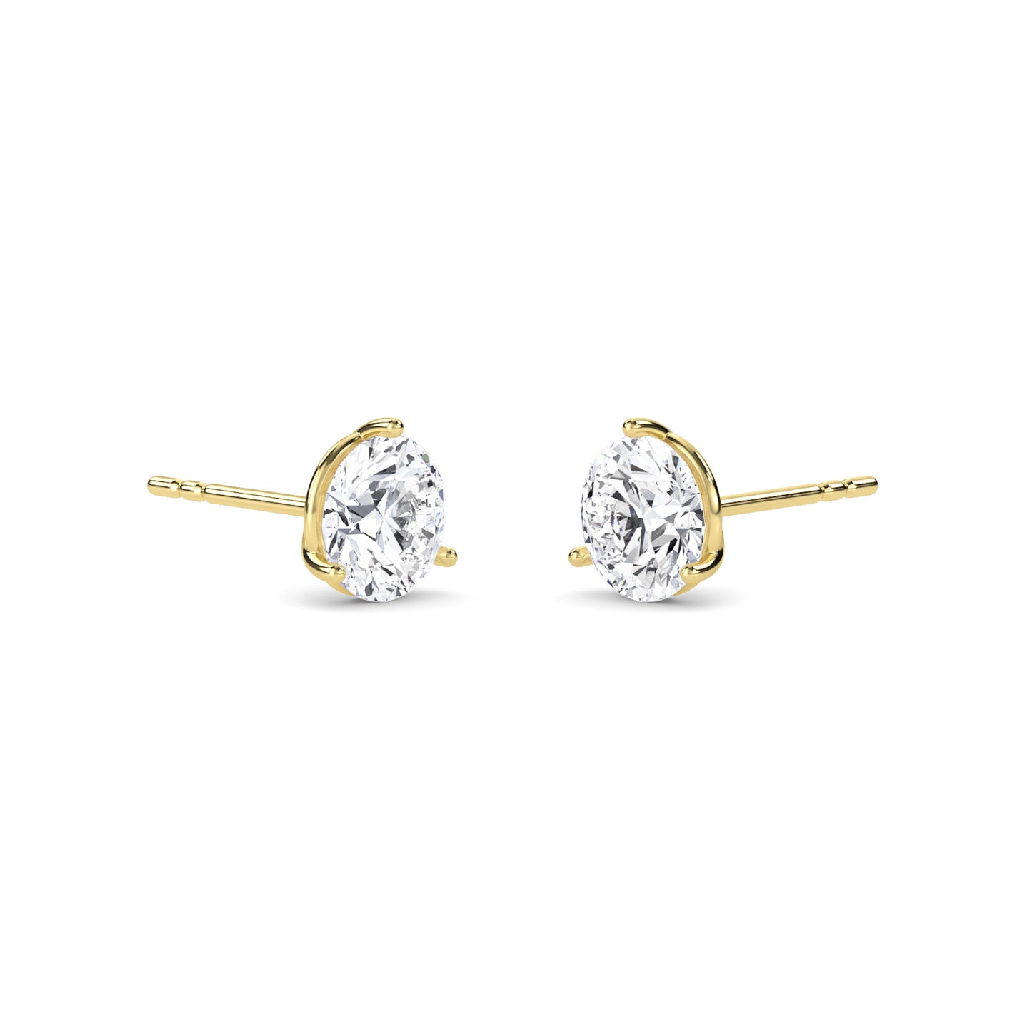 18 Kt Gold Lab Grown Diamond Stud Earrings