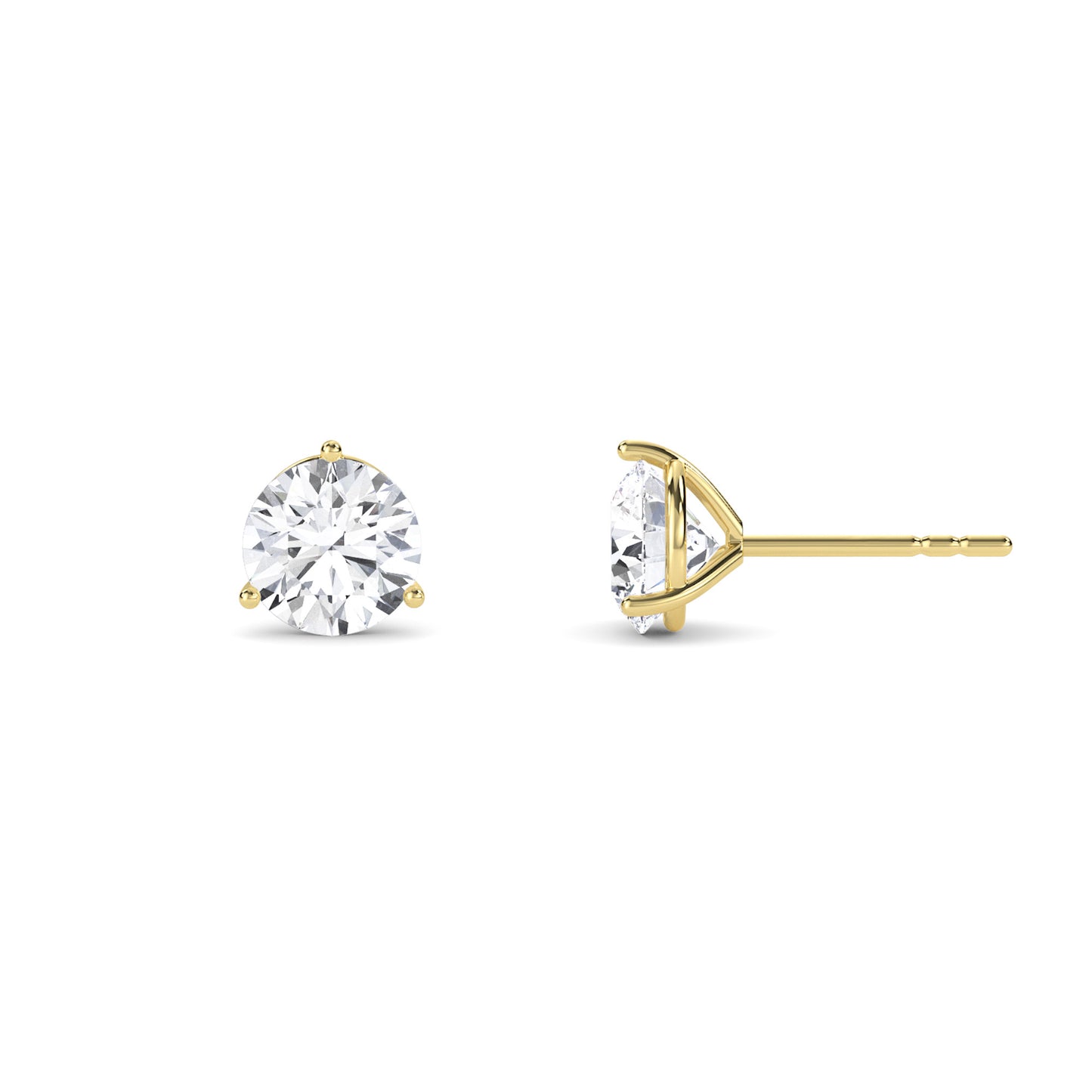 18 Kt Gold Lab Grown Diamond Stud Earrings