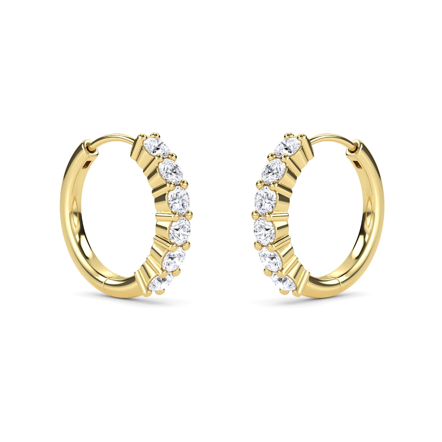 18 Kt Gold Lab Grown Diamond Hoop & Huggie Earrings