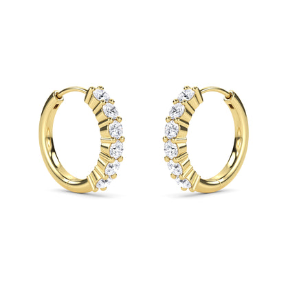 18 Kt Gold Lab Grown Diamond Hoop & Huggie Earrings