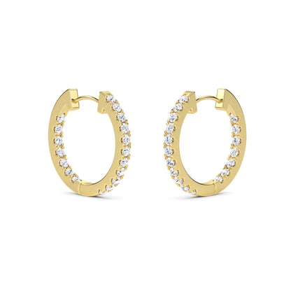 18 Kt Gold Lab Grown Diamond Hoop & Huggie Earrings