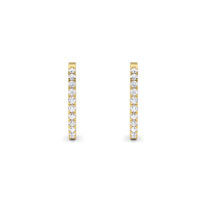 18 Kt Gold Lab Grown Diamond Hoop & Huggie Earrings