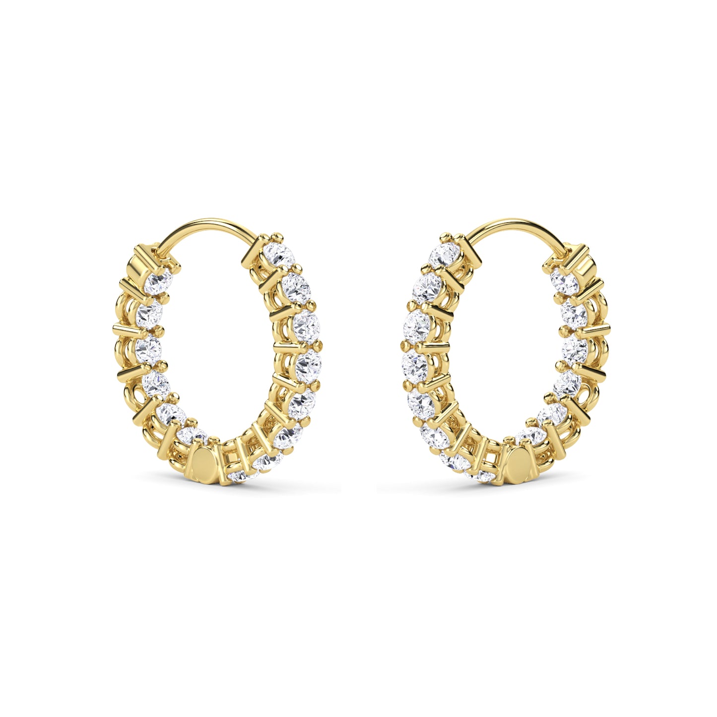 18 Kt Gold Lab Grown Diamond Hoop & Huggie Earrings