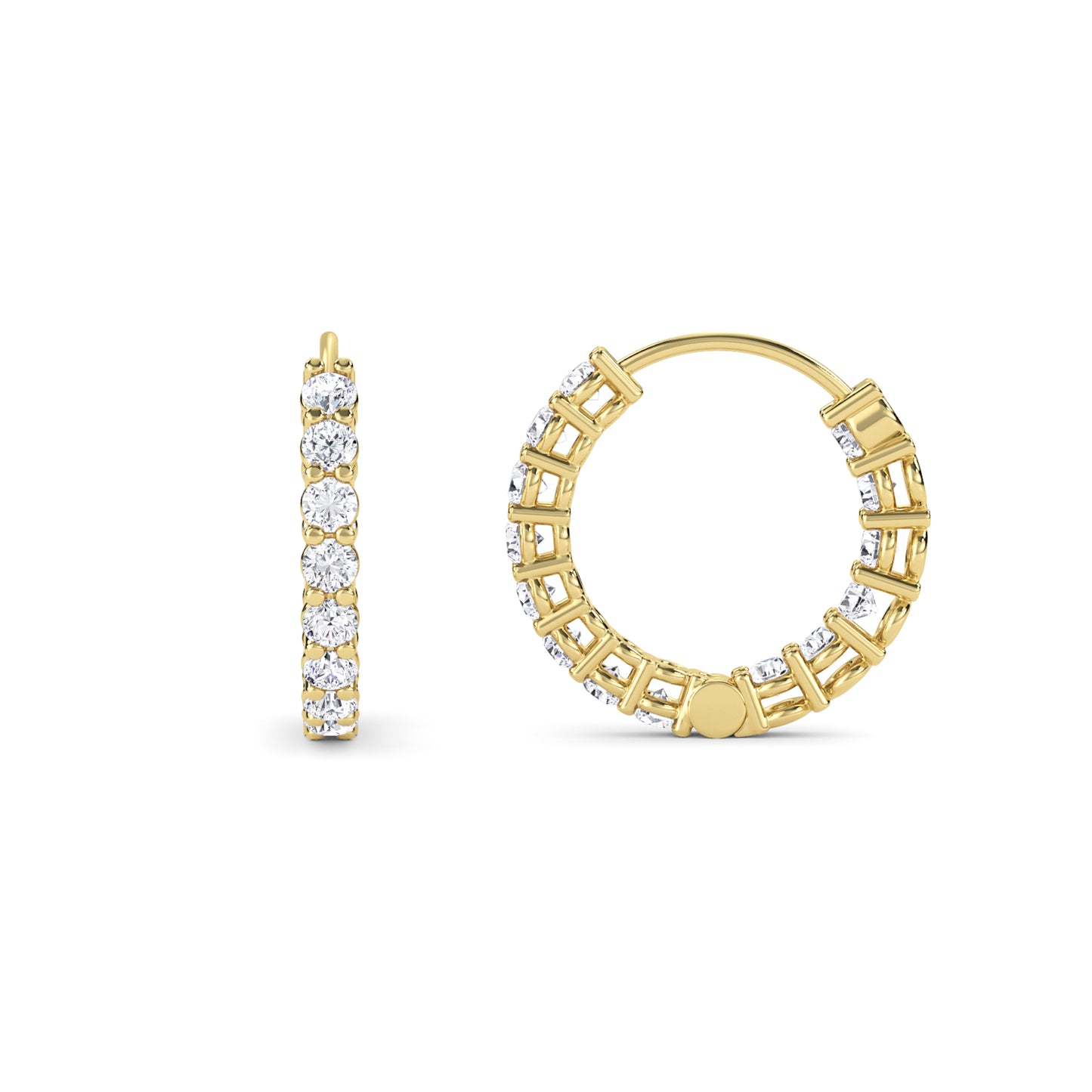 18 Kt Gold Lab Grown Diamond Hoop & Huggie Earrings