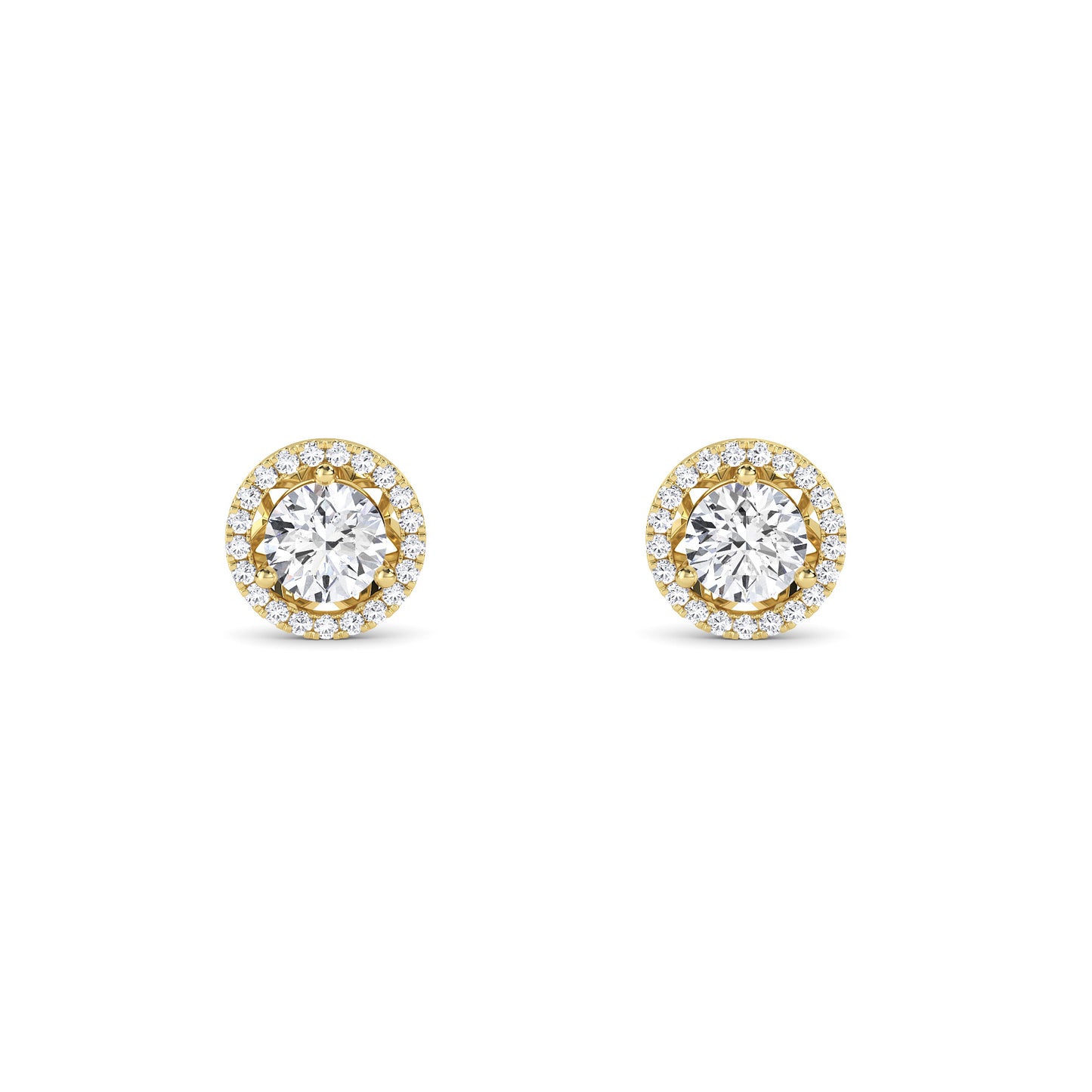 18 Kt Gold Lab Grown Diamond Stud Earrings