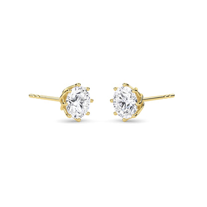 18 Kt Gold Lab Grown Diamond Stud Earrings