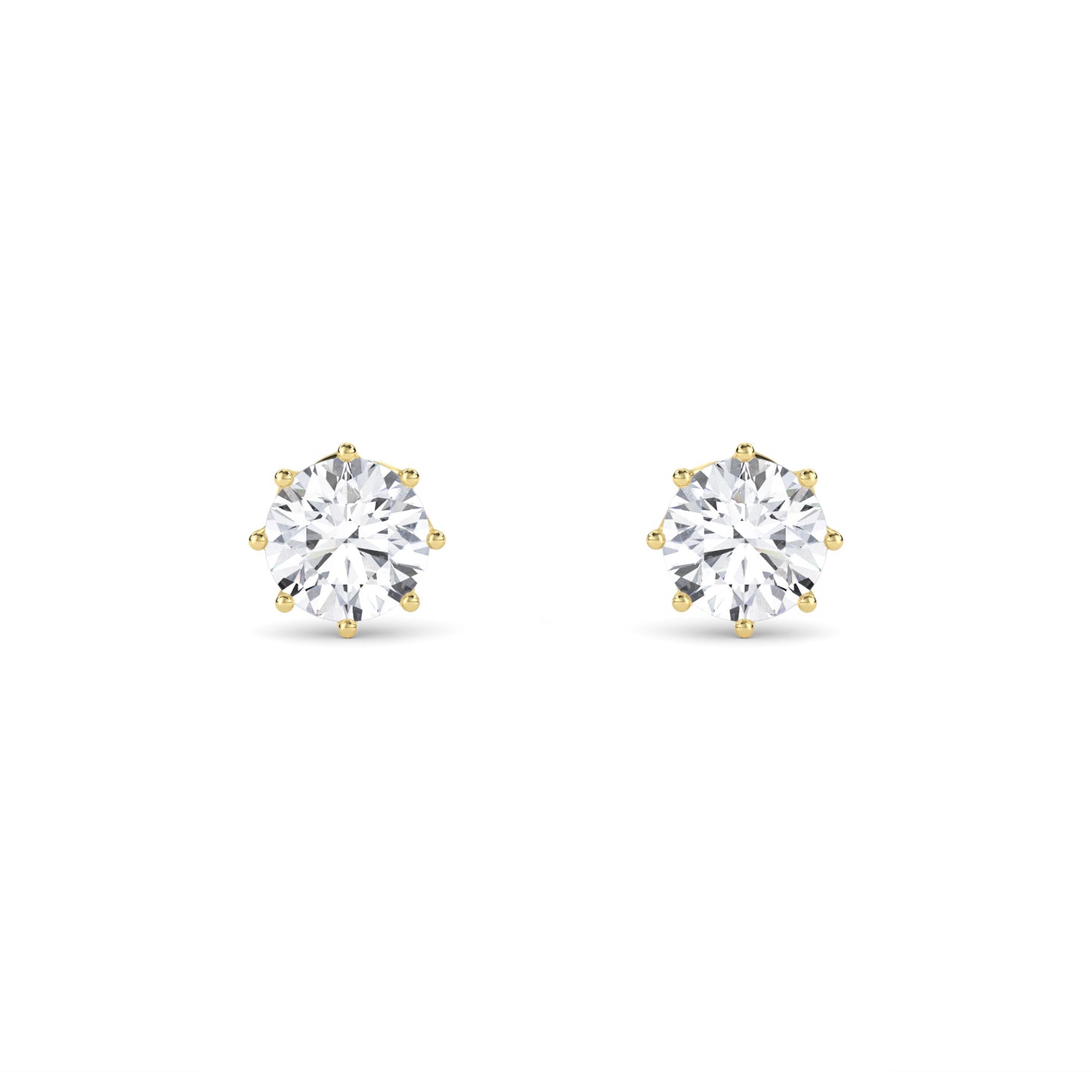 18 Kt Gold Lab Grown Diamond Stud Earrings