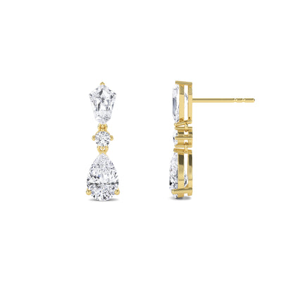 18 Kt Gold Lab Grown Diamond Drop & Dangler Earrings