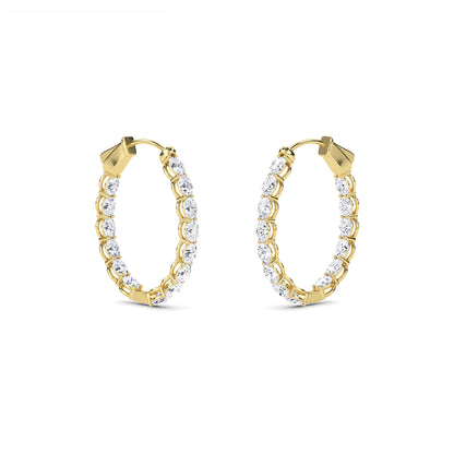 18 Kt Gold Lab Grown Diamond Hoop & Huggie Earrings