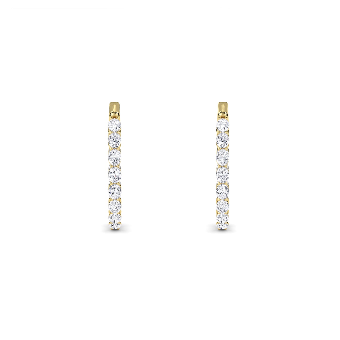 18 Kt Gold Lab Grown Diamond Hoop & Huggie Earrings