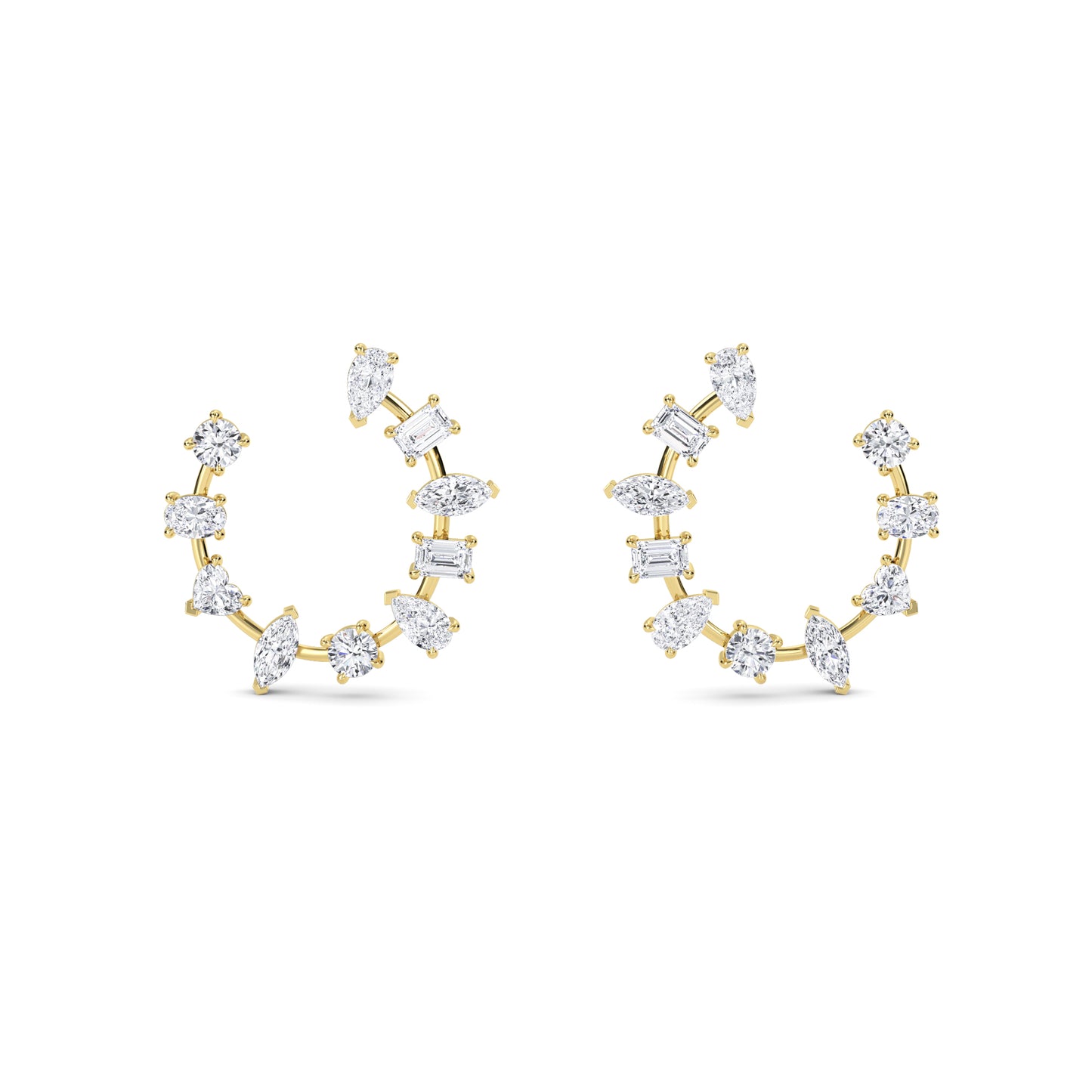 18 Kt Gold Lab Grown Diamond Hoop & Huggie Earrings