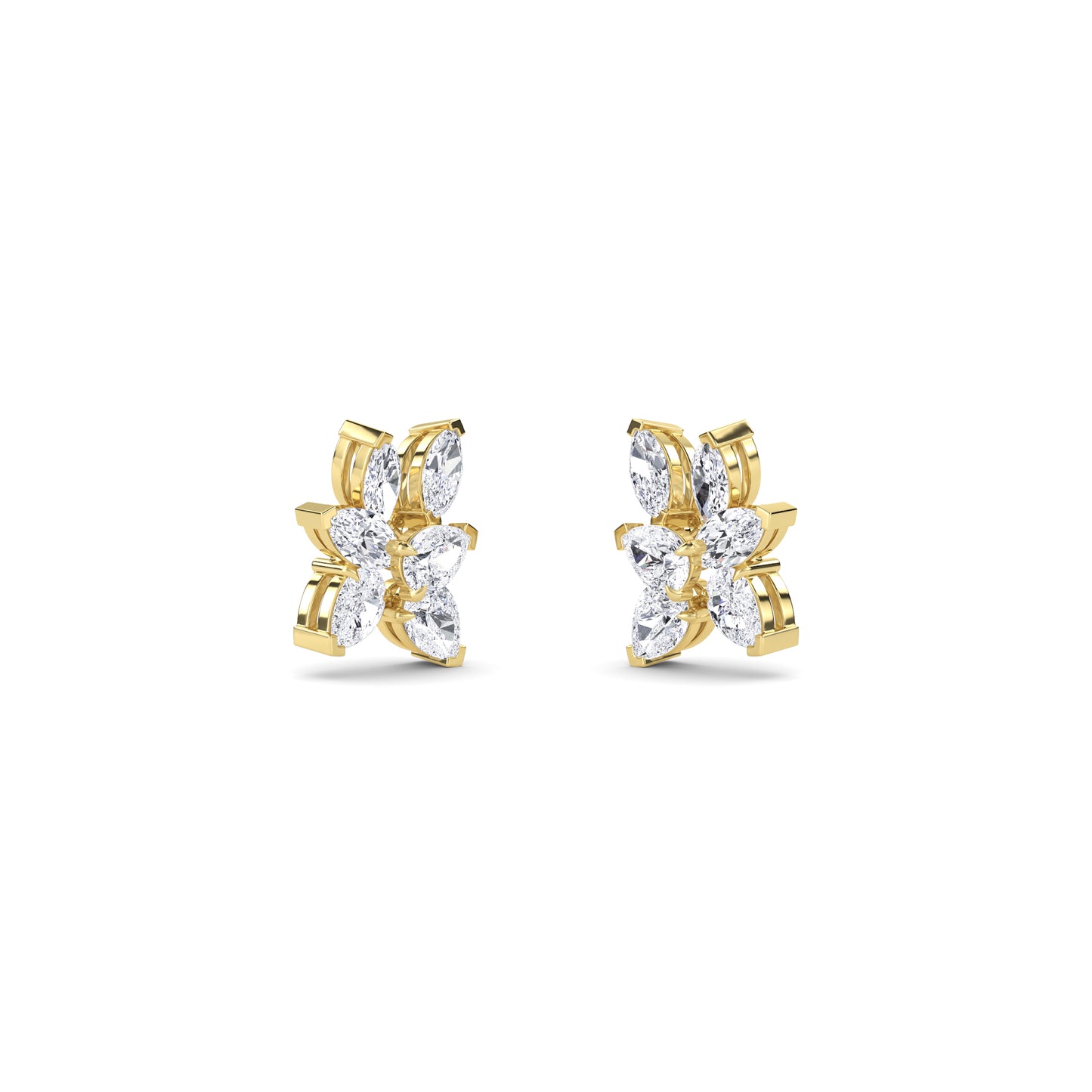 18 Kt Gold Lab Grown Diamond Stud Earrings