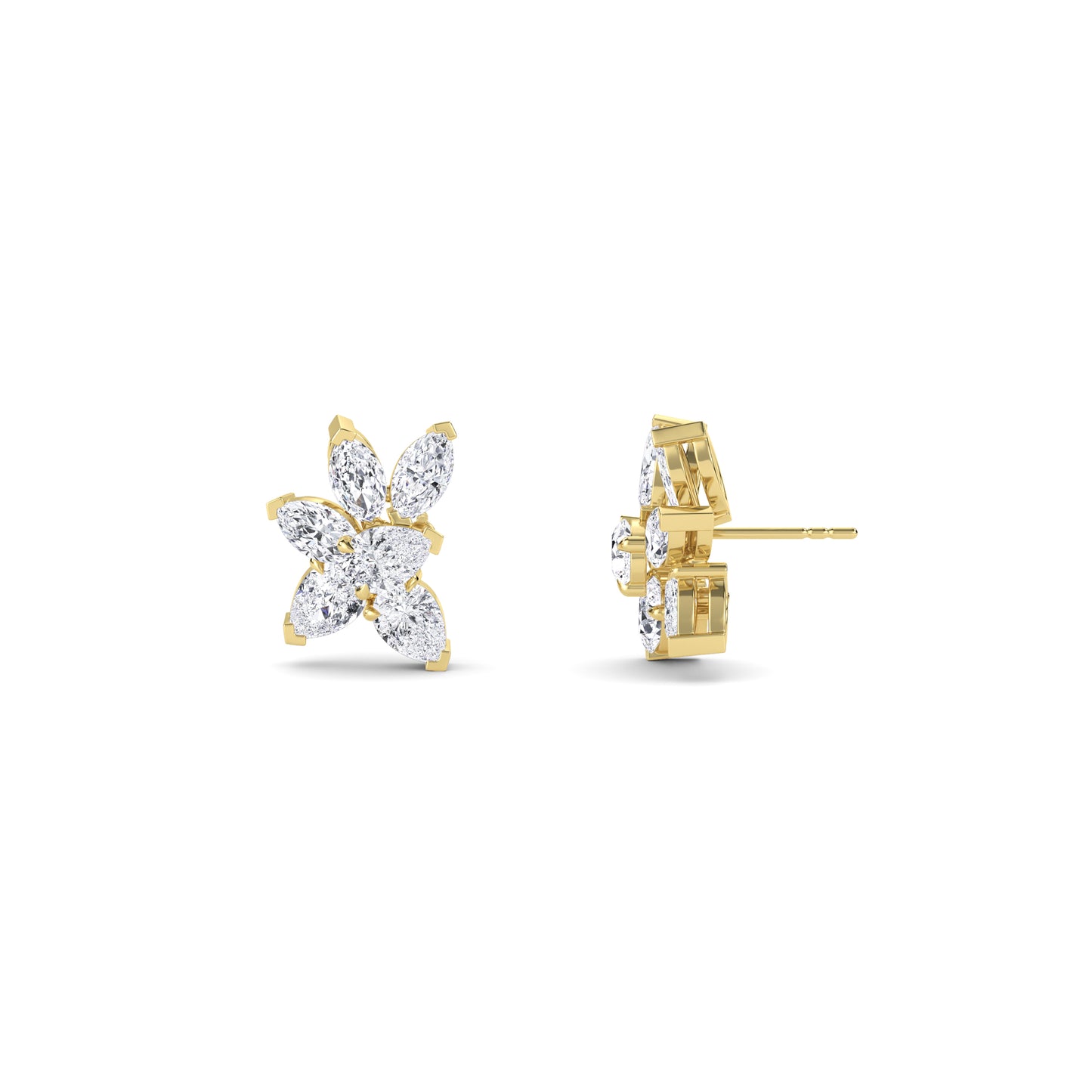 18 Kt Gold Lab Grown Diamond Stud Earrings