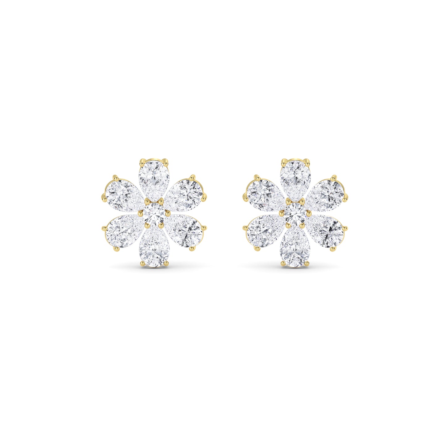 18 Kt Gold Lab Grown Diamond Stud Earrings