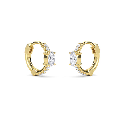 18 Kt Gold Lab Grown Diamond Hoop & Huggie Earrings