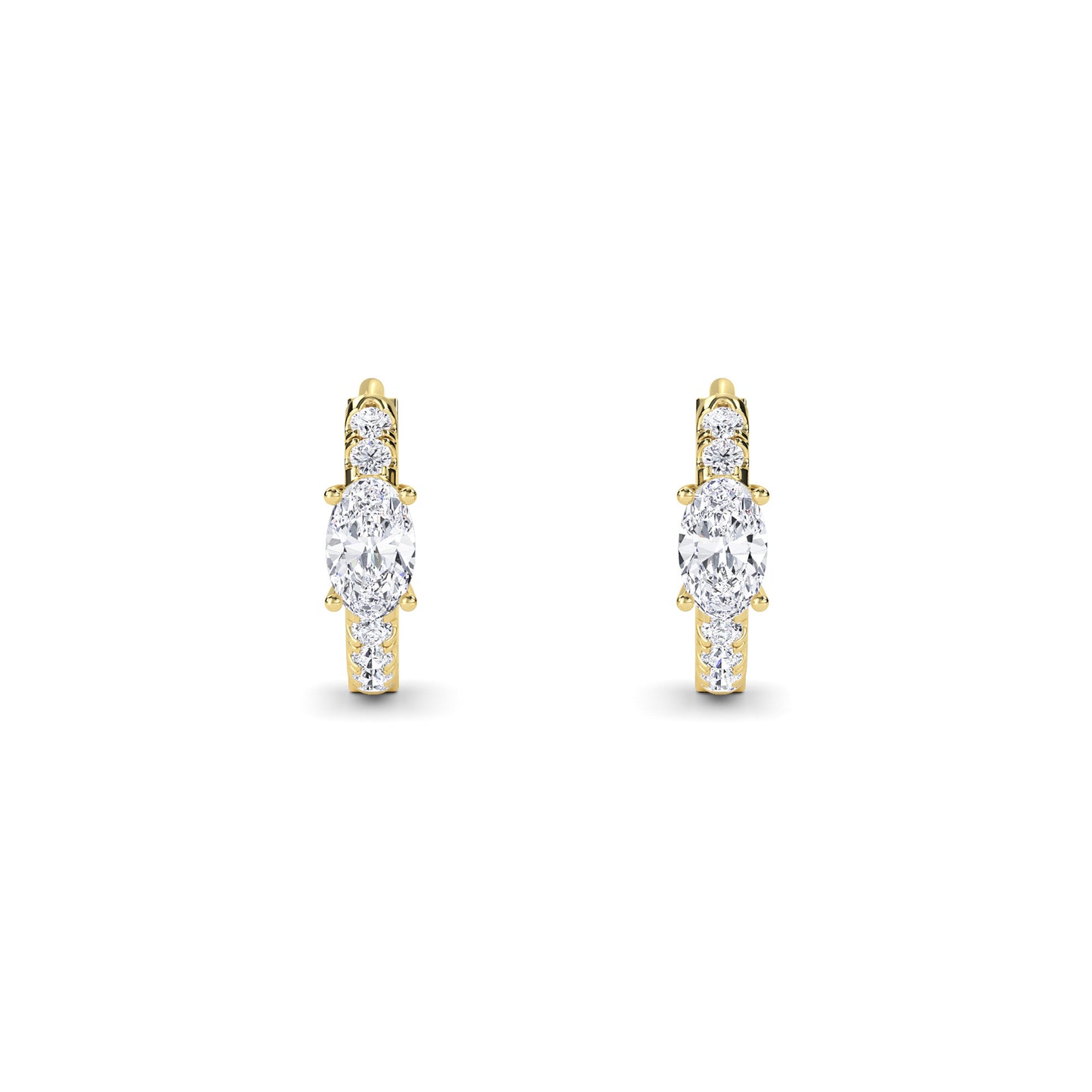 18 Kt Gold Lab Grown Diamond Hoop & Huggie Earrings