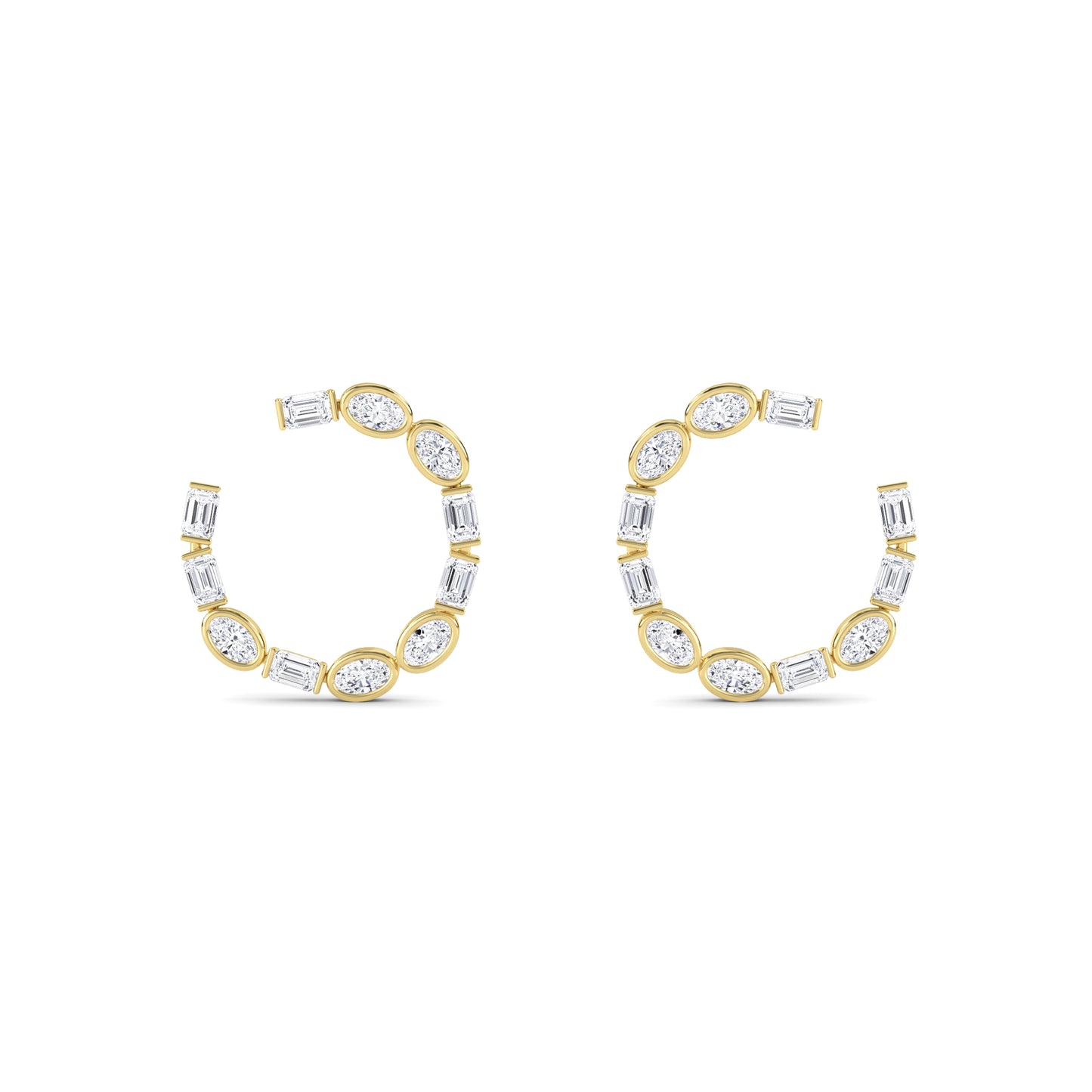 18 Kt Gold Lab Grown Diamond Hoop & Huggie Earrings