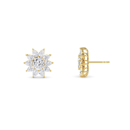 18 Kt Gold Lab Grown Diamond Stud Earrings