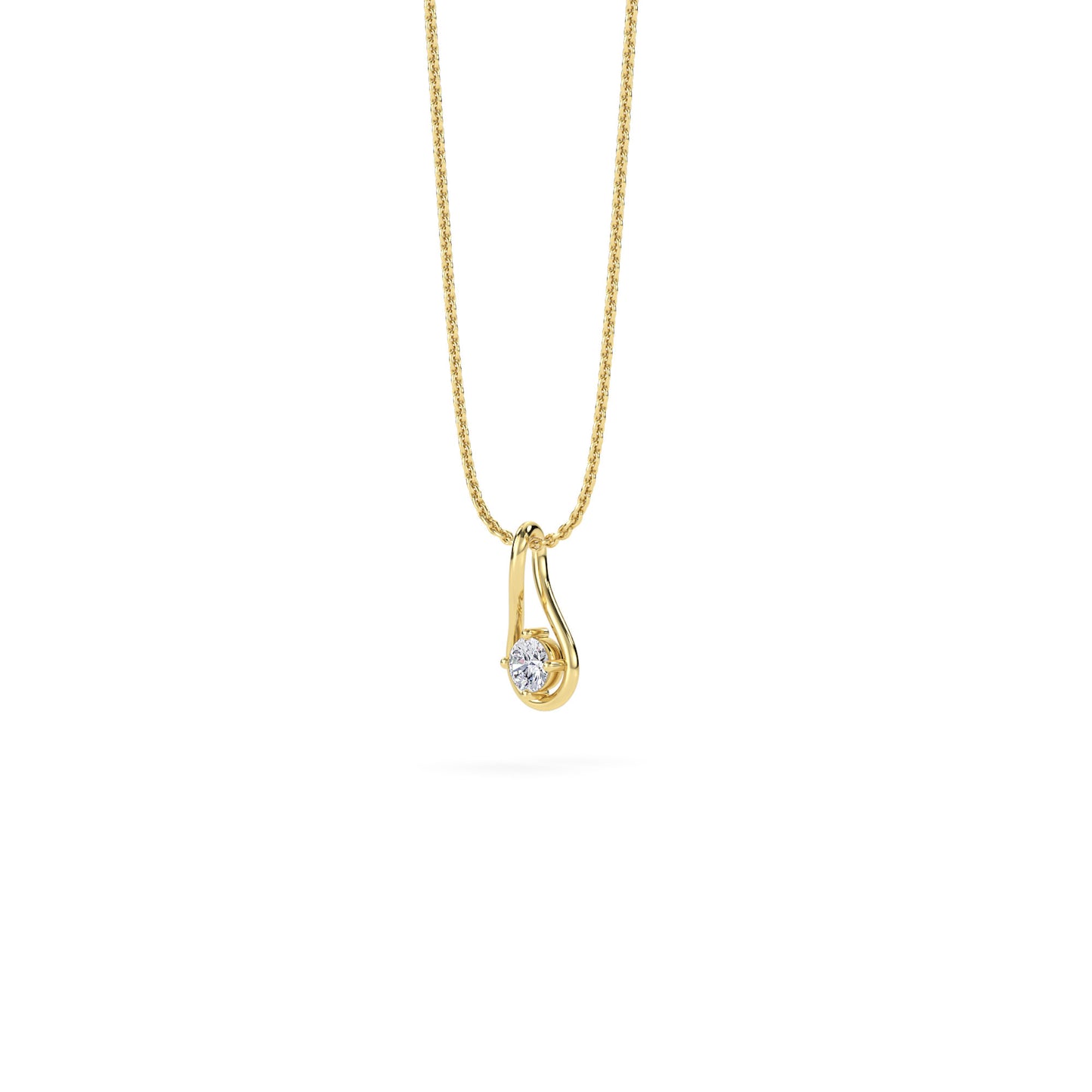 18 KT Gold Lab Grown Diamond Pendant