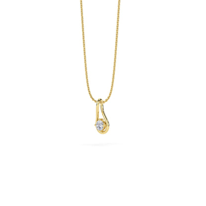 18 KT Gold Lab Grown Diamond Pendant