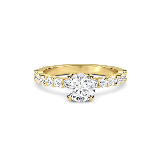 18 KT Gold Lab Grown Diamond Vintage Anniversary Ring for Women