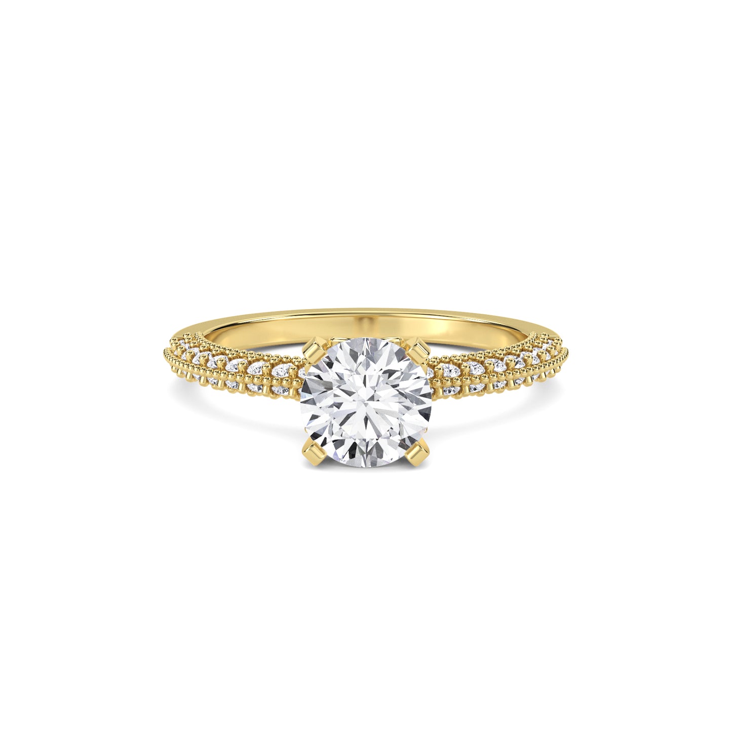 18 KT Gold Lab Grown Diamond Elegant Solitaire Ring for Women