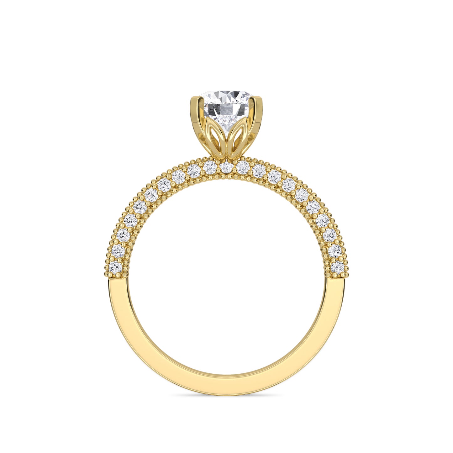 18 KT Gold Lab Grown Diamond Elegant Solitaire Ring for Women