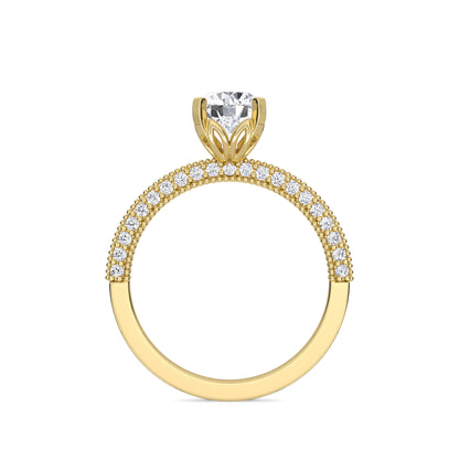 18 KT Gold Lab Grown Diamond Elegant Solitaire Ring for Women