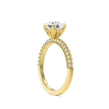 18 KT Gold Lab Grown Diamond Elegant Solitaire Ring for Women