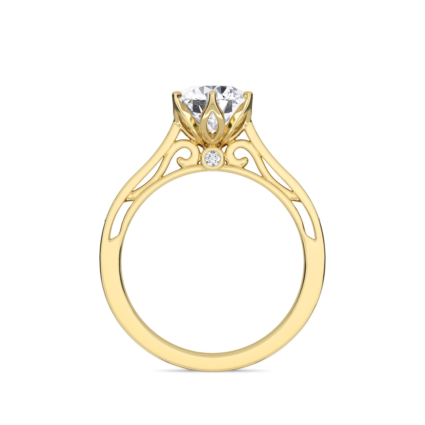 18 KT Gold Lab Grown Diamond Elegant Solitaire Ring for Women