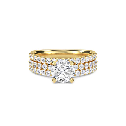 18 KT  Gold Lab Grown Diamond Dazzling Focal Point Ring for Women